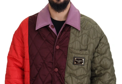 Shop Dolce & Gabbana Elegant Quilted Multicolor Men's Jacket