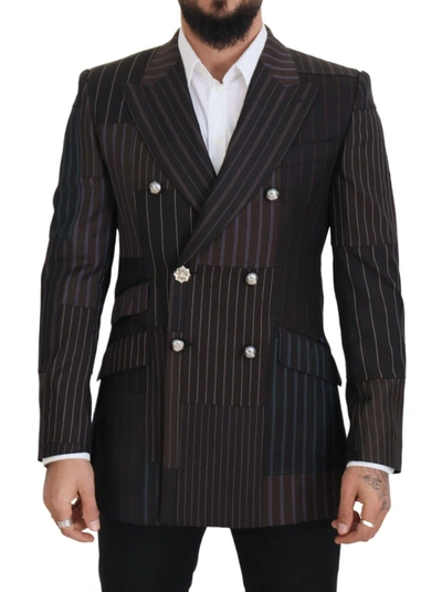 Dolce & Gabbana Multicolor Patchwork Stripes Sicilia Blazer In Multicolor