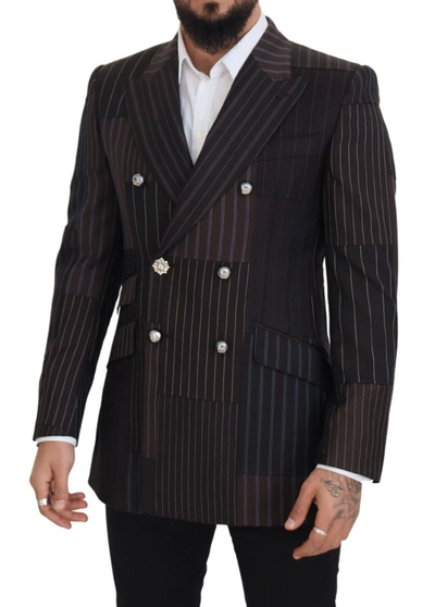 Shop Dolce & Gabbana Multicolor Wool Silk Blend Slim Fit Men's Blazer