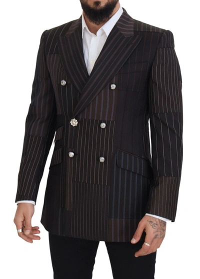 Dolce & Gabbana Multicolor Patchwork Stripes Sicilia Blazer In Multicolor