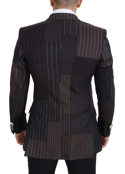 Shop Dolce & Gabbana Multicolor Wool Silk Blend Slim Fit Men's Blazer