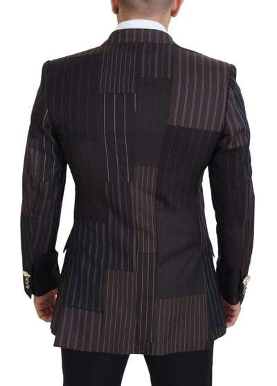 Dolce & Gabbana Multicolor Patchwork Stripes Sicilia Blazer In Multicolor