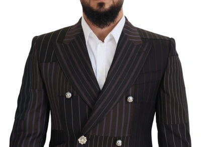 Shop Dolce & Gabbana Multicolor Wool Silk Blend Slim Fit Men's Blazer