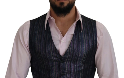 Shop Dolce & Gabbana Multicolor Formal Dress Vest Luxury Men's Blend