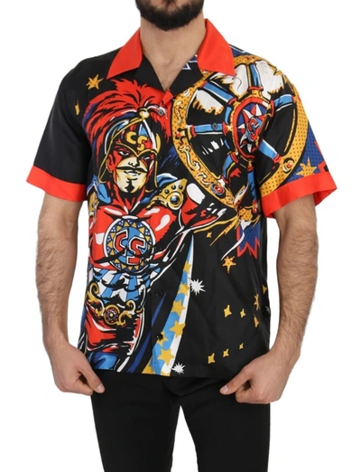 Dolce & Gabbana Multicolor Printed Short Sleeves Casual Shirt In Multicolor