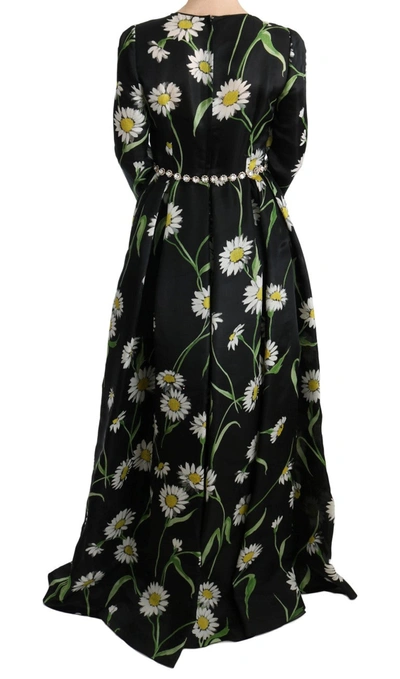 Shop Dolce & Gabbana Multicolor Silk Sunflower Print Long Maxi Women's Dress