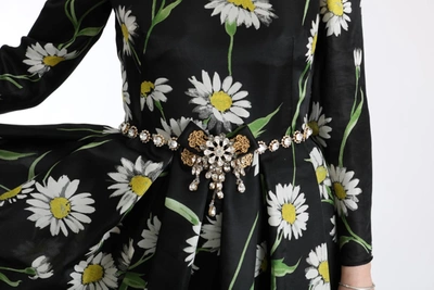 Shop Dolce & Gabbana Multicolor Silk Sunflower Print Long Maxi Women's Dress