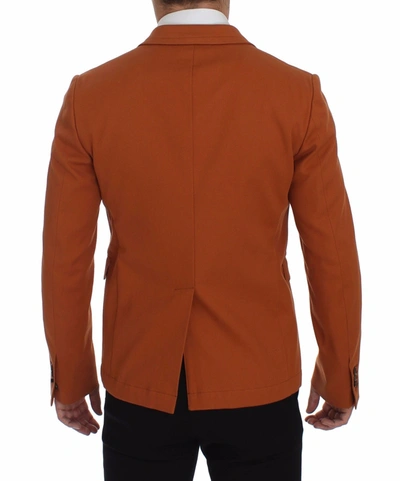 Shop Dolce & Gabbana Elegant Orange Casual Cotton Blend Men's Blazer