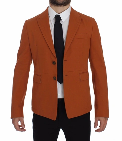 Shop Dolce & Gabbana Elegant Orange Casual Cotton Blend Men's Blazer