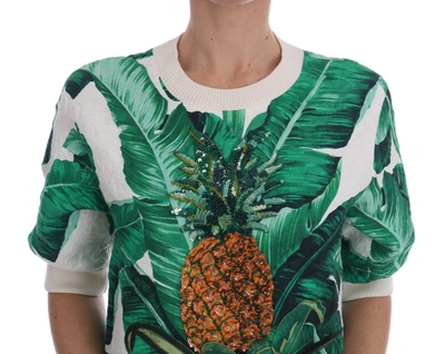 Shop Dolce & Gabbana Tropical Sequined Sweater - Lush Greenery Women's Edition In Multicolor