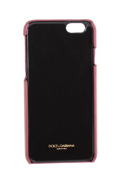 Shop Dolce & Gabbana Pink Leather Heart Phone Women's Cover