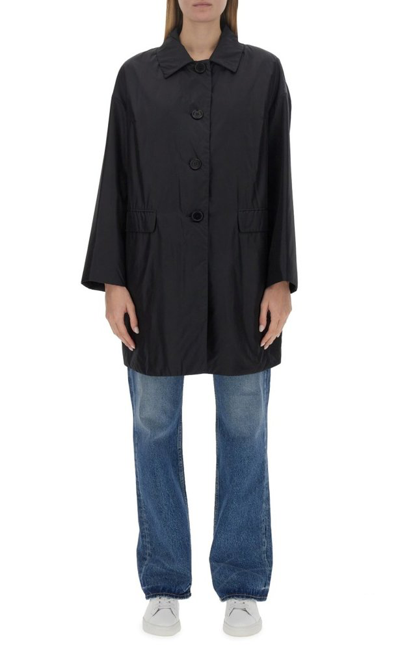 Shop Aspesi Teena Buttoned Coat In Black