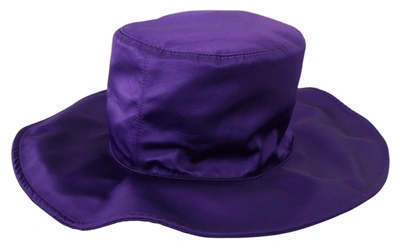 Shop Dolce & Gabbana Elegant Purple Silk Top Women's Hat