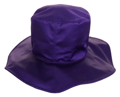 Shop Dolce & Gabbana Elegant Purple Silk Top Women's Hat