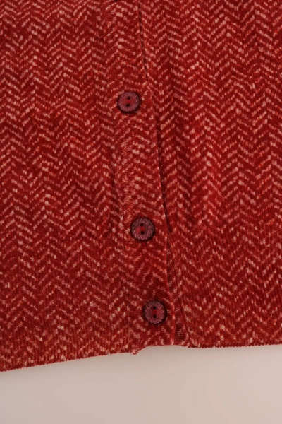 Shop Dolce & Gabbana Red Wool Cardigan Women's Sweater