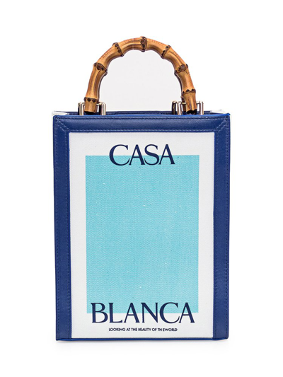 Shop Casablanca Logo Printed Mini Casa Tote Bag In Multi