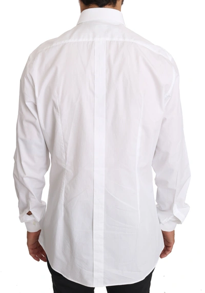 Shop Dolce & Gabbana Elegant Slim Fit Dress Shirt In Pure Men's White