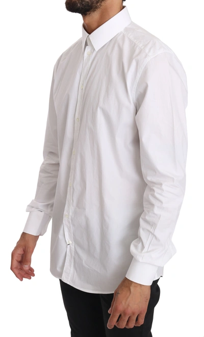 Shop Dolce & Gabbana Elegant Slim Fit Dress Shirt In Pure Men's White