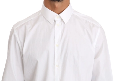 Shop Dolce & Gabbana Elegant Slim Fit Dress Shirt In Pure Men's White