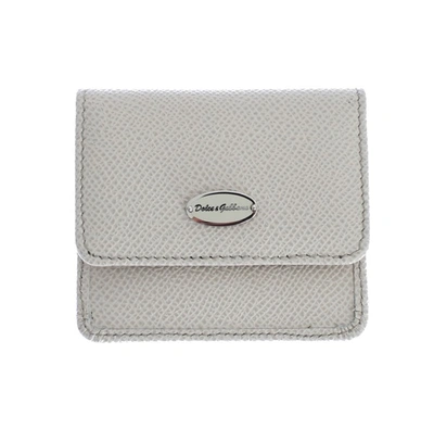 Shop Dolce & Gabbana Sleek White Leather Condom Case Men's Wallet