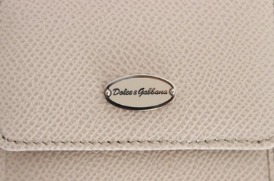 Shop Dolce & Gabbana Sleek White Leather Condom Case Men's Wallet