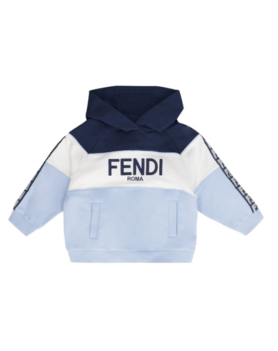 Shop Fendi Kids Logo Detailed Hoodie In Multi