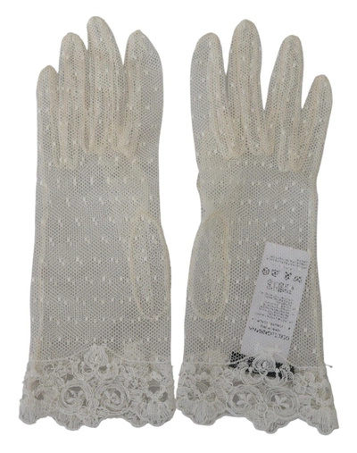 Shop Dolce & Gabbana Chic White Wrist Length Women's Gloves