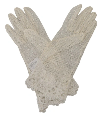 Shop Dolce & Gabbana Chic White Wrist Length Women's Gloves