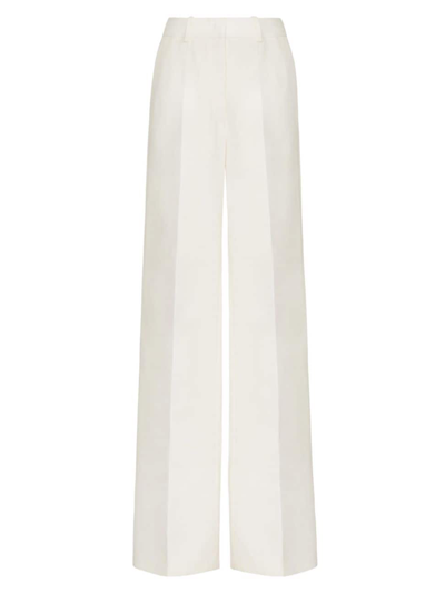 Shop Valentino Women's Crepe Couture Pants In Ivory