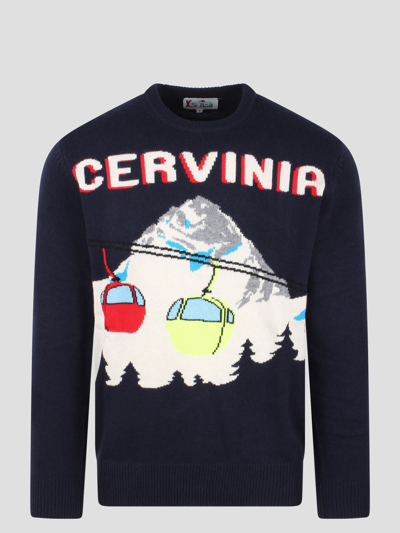 Shop Mc2 Saint Barth Cervinia Postcard Sweater In Blue