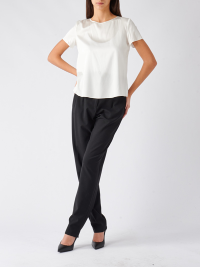 Shop Emporio Armani Silk Top-wear In Bianco