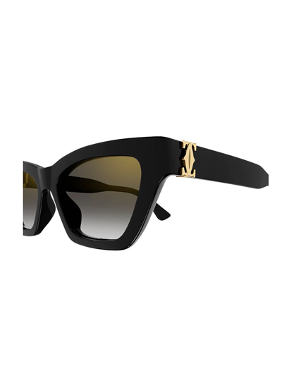 Shop Cartier Ct0437s Sunglasses In Black Black Grey