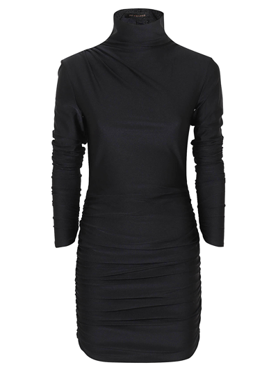 Shop The Andamane Oleandra Turtleneck Mini Dress In Black