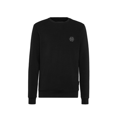 Shop Philipp Plein Logo Sweartshirt In Black