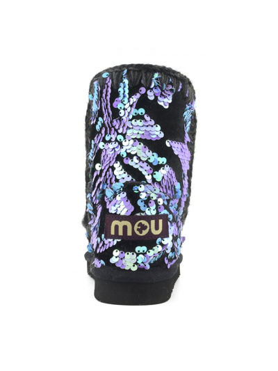 Shop Mou Eskimo 24 Iridescent Sequins Lilac On Velvet In Viola
