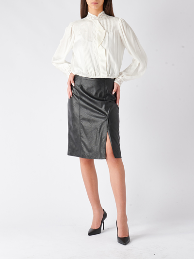 Shop Twinset Viscose Skirt In Nero