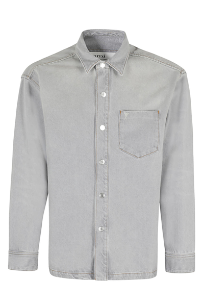 Shop Ami Alexandre Mattiussi Overshirt In Vintage Grey