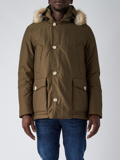 Shop Woolrich Artic Detachable Fur Anorak Jacket In Militare