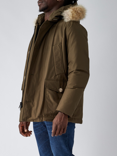 Shop Woolrich Artic Detachable Fur Anorak Jacket In Militare