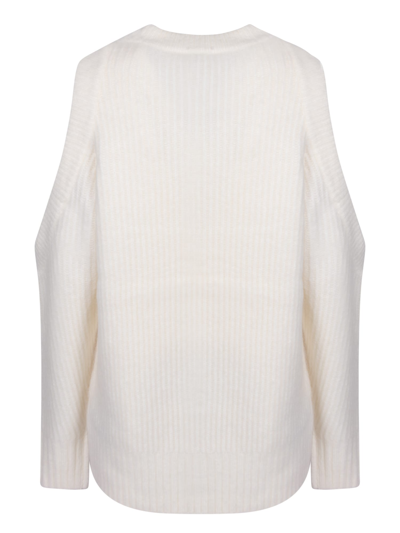 Shop Ganni Cut-out Detail Pullover Ivory In White