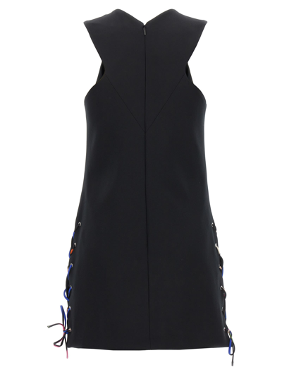 Shop Pucci Lace-up Detail Short Dress In Black