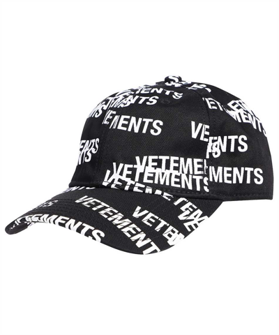 Shop Vetements Logo Baseball Cap In Black