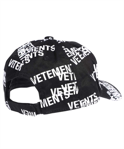 Shop Vetements Logo Baseball Cap In Black