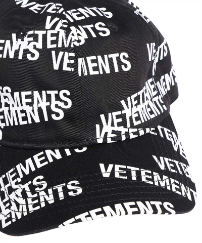 Shop Vetements Logo Baseball Cap In Black