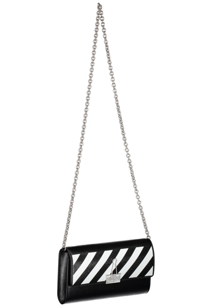 Shop Off-white Binder Leather Crossbody Bag In Black