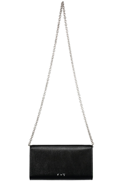 Shop Off-white Binder Leather Crossbody Bag In Black