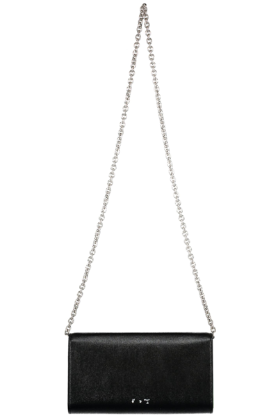 Off-white Binder Leather Crossbody Bag In Black