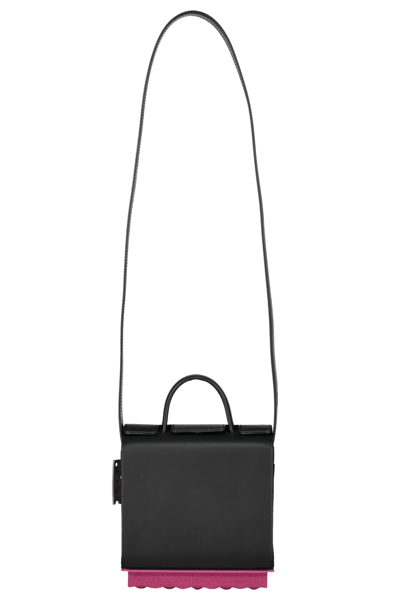 Shop Off-white Leather Crossbody Bag In Black