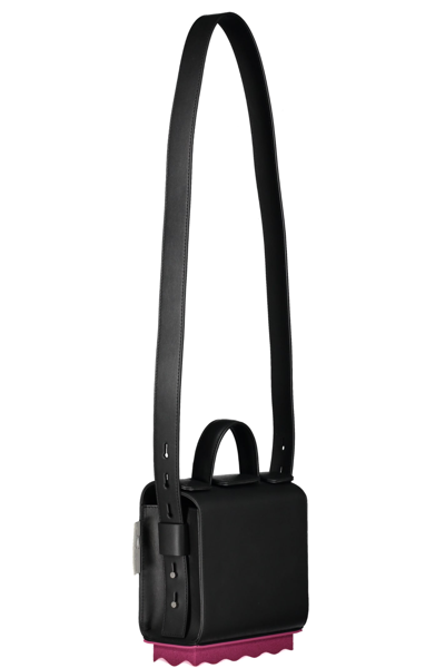 Off-white Leather Crossbody Bag In Black