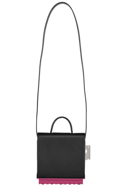 Shop Off-white Leather Crossbody Bag In Black